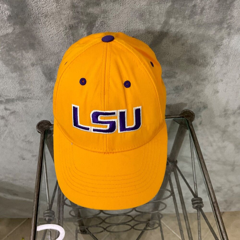 LSU Tigers Gold embroidered Adj. Baseball Cap Hat - Picture 2 of 8